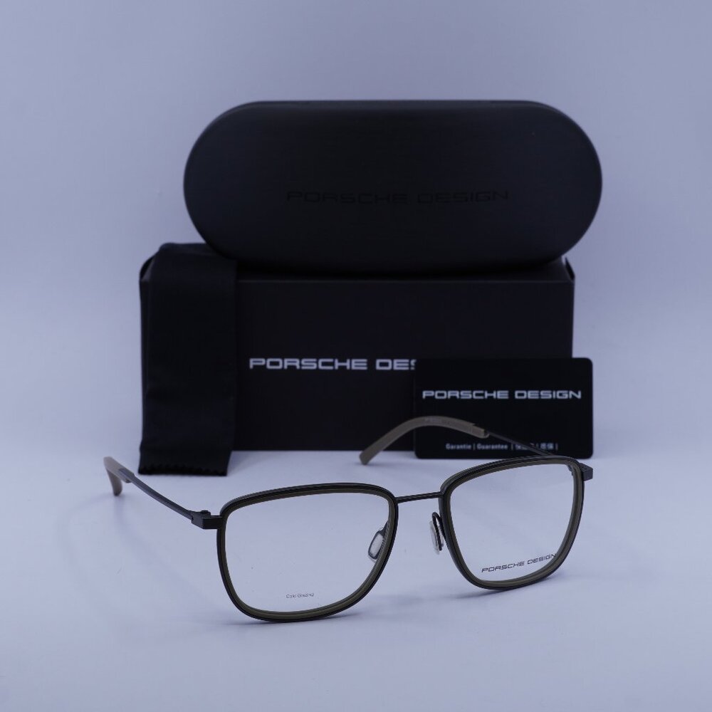 Porsche Design P8365 E Square Eyeglasses - Dark Grey/Black 53mm